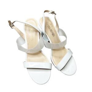 Dream Paris Heels White Slingback Open Toe Strappy Dress Sandals Shoes Size 7